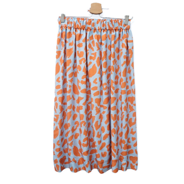Viskoserock 'Urban Leo hellblau orange' Midi