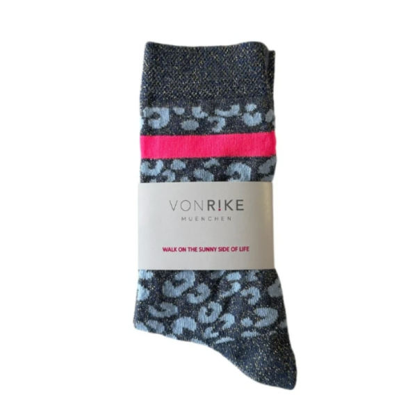 Von Rike Socken 'Glitzer Leopard' (Einheitsgrösse 36-42) – Bild 2