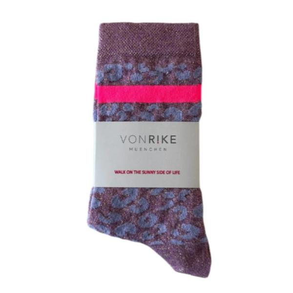 Von Rike Socken 'Glitzer Leopard' (Einheitsgrösse 36-42)