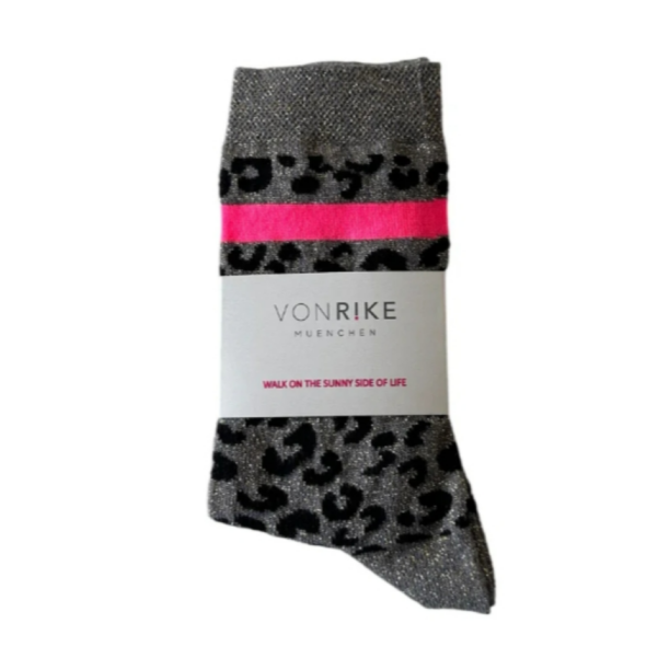 Von Rike Socken 'Glitzer Leopard' (Einheitsgrösse 36-42) – Bild 3