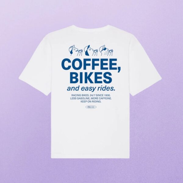 Tshirt 'Coffee, bikes and easy rides'  studio ciao