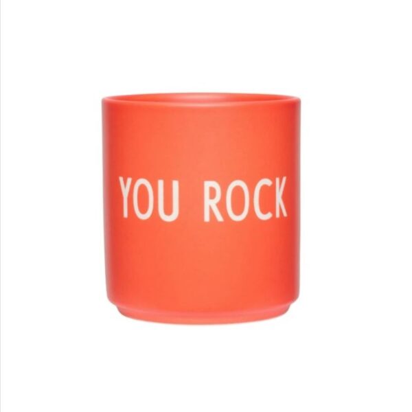 Design Letters Porzellanbecher 'YOU ROCK' (Orange)