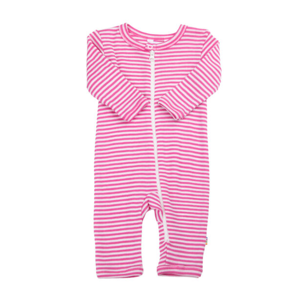 Jumpsuit Wolle Seide Joha 'pink gestreift'
