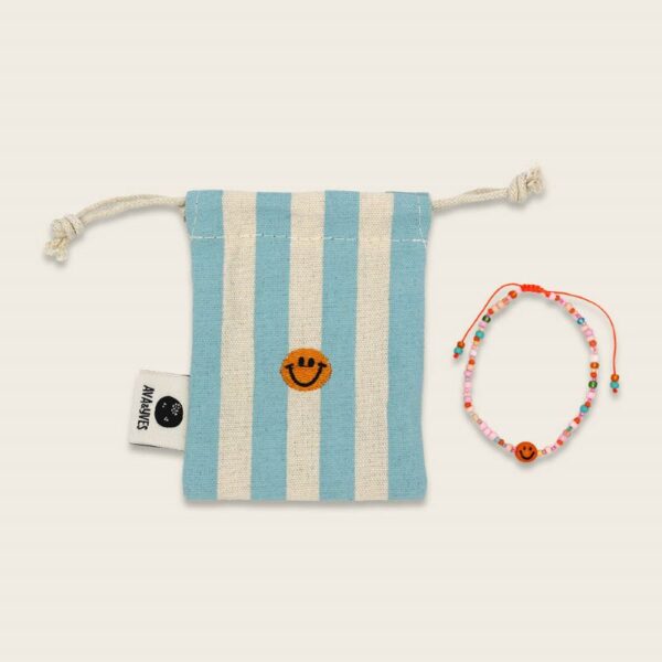 Ava&Yves Perlenarmband 'Smiley orange/rosa' – Bild 3