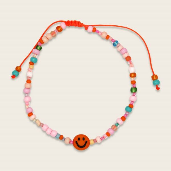 Ava&Yves Perlenarmband 'Smiley orange/rosa' – Bild 2